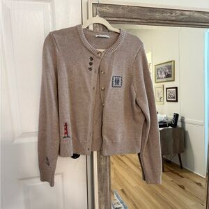 Abercrombie and Fitch Nautical Shrunken Crew Cardigan